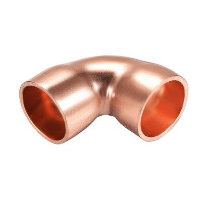 Harfington Uxcell 16mm ID Solder Ring Elbow 90 Degree Copper Fitting 1.8mm Thick 2pcs