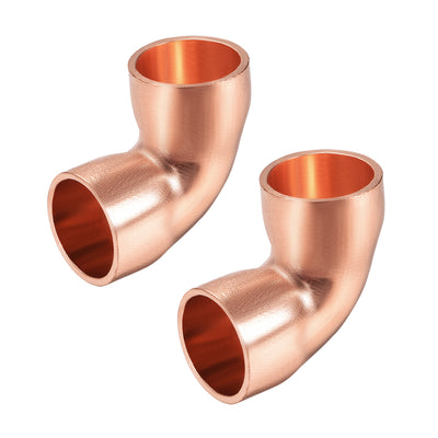 Harfington Uxcell 16mm ID Solder Ring Elbow 90 Degree Copper Fitting 1.8mm Thick 2pcs