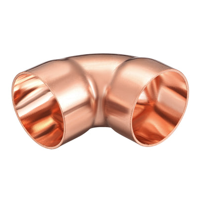 Harfington Uxcell 38mm ID 90 Degree Copper Elbow Pipe Fitting Connector 2pcs