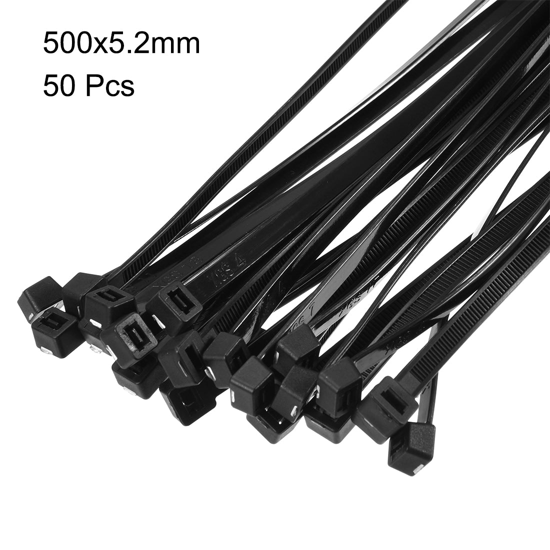 uxcell Uxcell Nylon Cable Ties 20 Inch Self-Locking Zip Ties 0.2 Inch Width Black 50pcs