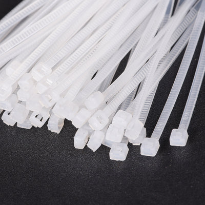 Harfington Uxcell Cable Zip Ties 120mmx1.8mm Self-Locking Nylon Tie Wraps White 300pcs