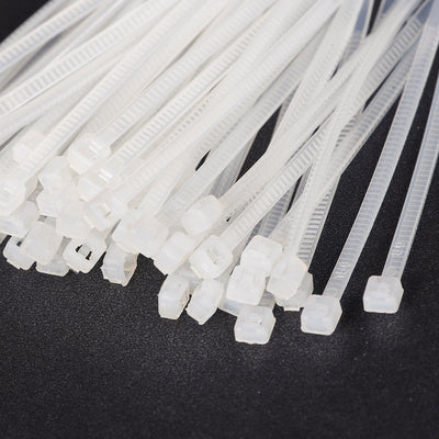 Harfington Uxcell Cable Zip Ties 150mmx1.9mm Self-Locking Nylon Tie Wraps White 200pcs