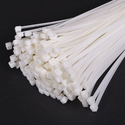 Harfington Uxcell Cable Zip Ties 500mmx5.2mm Self-Locking Nylon Tie Wraps White 100pcs