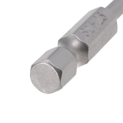 Harfington Uxcell kugelende Hex Bit Sechskantschaft magnetischer Kopf Schraubendreher S2 1/4 Inch Länge H1 / 4 * 100mm * 2.5MM Pcs