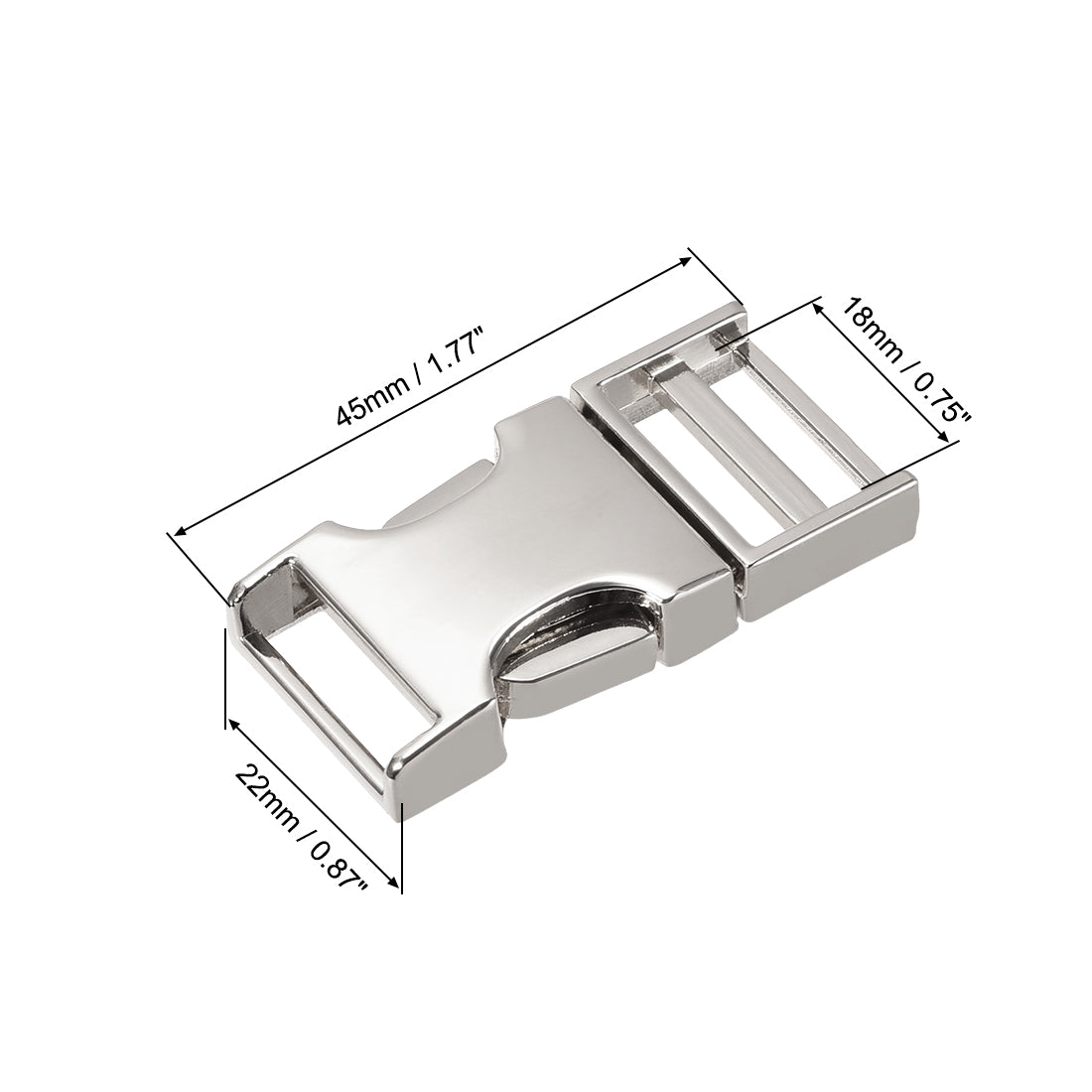 uxcell Uxcell Side Release Buckle Zinc Alloy Adjustable Buckle 1Pcs