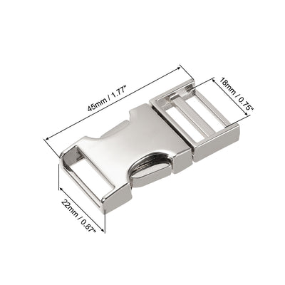 Harfington Uxcell Side Release Buckle Zinc Alloy Adjustable Buckle 1Pcs