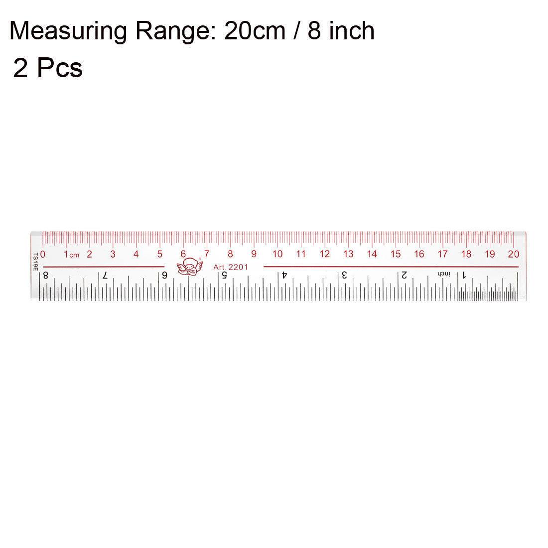 uxcell Uxcell Straight Ruler 20cm 8 Inch Metric Measuring Tool 2pcs