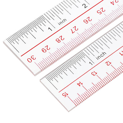 Harfington Uxcell Straight Ruler 150mm 6 Inch 300mm 12 Inch Metric Plastic Measuring Rulers Tool 2pcs