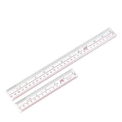 Harfington Uxcell Straight Ruler 150mm 6 Inch 300mm 12 Inch Metric Plastic Measuring Rulers Tool 2pcs