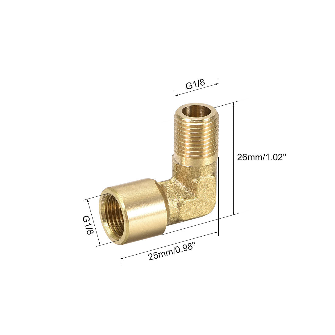 uxcell Uxcell Brass Pipe Fitting 90 Degree Elbow G1/8 Male x G1/8 Female