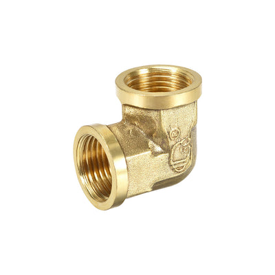 Harfington Uxcell Brass Pipe Fitting 90 Degree Elbow 1/2 PT Female x 1/2 PT Female