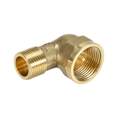 Harfington Uxcell Brass Pipe Fitting 90 Degree Forged Street Elbow G1/2 Male x G3/4 Female