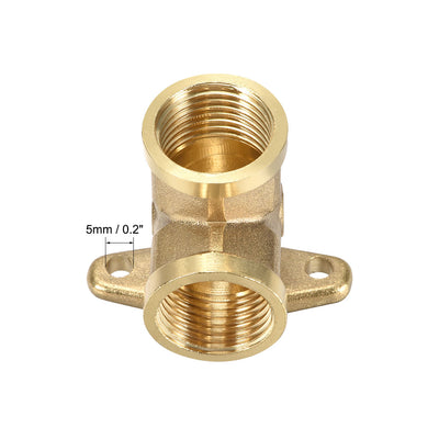 Harfington Uxcell Brass Pipe Fitting 90 Degree Drop Ear Elbow G1/2 Female x G1/2 Female Crimp Fitting 2pcs