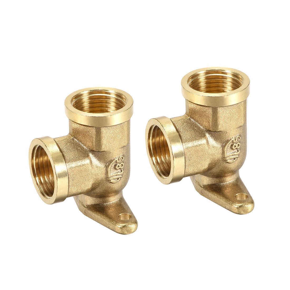 uxcell Uxcell Brass Pipe Fitting 90 Degree Drop Ear Elbow G1/2 Female x G1/2 Female Crimp Fitting 2pcs