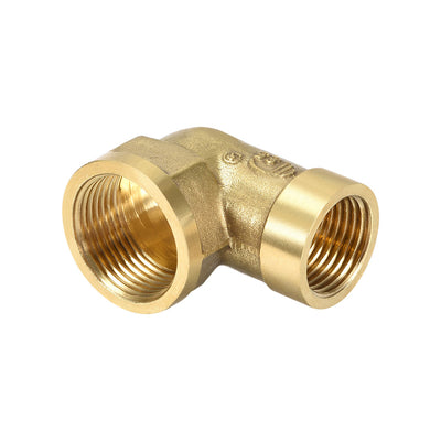 Harfington Uxcell Brass Pipe Fitting 90 Degree Street Elbow 1/2 NPT Female x 3/4 NPT Female