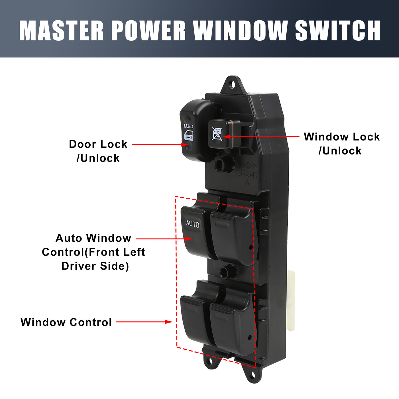 X AUTOHAUX 84820-12340 Auto Fensterheber Schaltelement Hauptfenster Hauptsteuerschalter für Toyota RAV4 Corolla