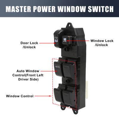 Harfington 84820-12340 Auto Fensterheber Schaltelement Hauptfenster Hauptsteuerschalter für Toyota RAV4 Corolla