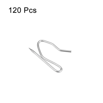 Harfington Uxcell Curtain Hooks Stainless Steel Pin-On Drapery Hooks for Window Door Curtains Silver Tone 120 Pcs