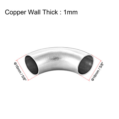 Harfington Uxcell Stainless Steel 304 Pipe Fitting Long Radius 90 Degree Elbow Butt-Weld 5/8-inch OD 1mm Pipe Size