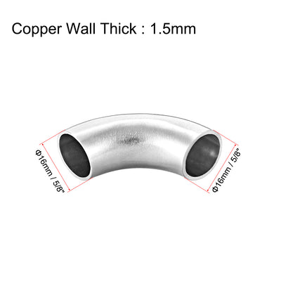 Harfington Uxcell Stainless Steel 304 Pipe Fitting Long Radius 90 Degree Elbow Butt-Weld 5/8-inch OD 1.5mm Thick Pipe Size 5pcs