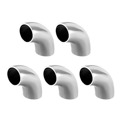 Harfington Uxcell Stainless Steel 304 Pipe Fitting Long Radius 90 Degree Elbow Butt-Weld 5/8-inch OD 1.5mm Thick Pipe Size 5pcs