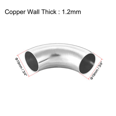 Harfington Uxcell Stainless Steel 304 Pipe Fitting Long Radius 90 Degree Elbow Butt-Weld 3/4-inch OD 1.2mm Thick Pipe Size 2pcs