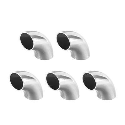 Harfington Uxcell Stainless Steel 304 Pipe Fitting Long Radius 90 Degree Elbow Butt-Weld 7/8-inch OD 1.5mm Thick Pipe Size 5pcs