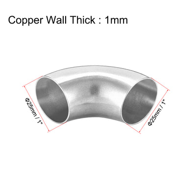 Harfington Uxcell Stainless Steel 304 Pipe Fitting Long Radius 90 Degree Elbow Butt-Weld 1-inch OD 1mm Thick Pipe Size 5pcs