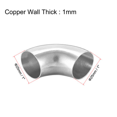 Harfington Uxcell Stainless Steel 304 Pipe Fitting Long Radius 90 Degree Elbow Butt-Weld 1-inch OD 1mm Thick Pipe Size 2pcs