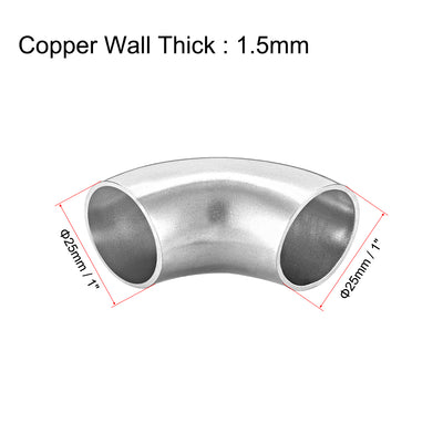 Harfington Uxcell Stainless Steel 304 Pipe Long Radius 90 Degree Elbow Butt-Weld 1-inch OD 1.5mm Thick Pipe Size 2pcs