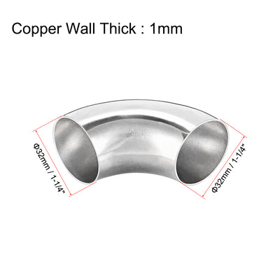 Harfington Uxcell Rohrverschraubung aus Edelstahl 304 mit langem Radius, 90 Grad Winkel, Stumpfschweißung, Zoll Außendurchm. (mm), T-Rohrgröße 32mm, 1St