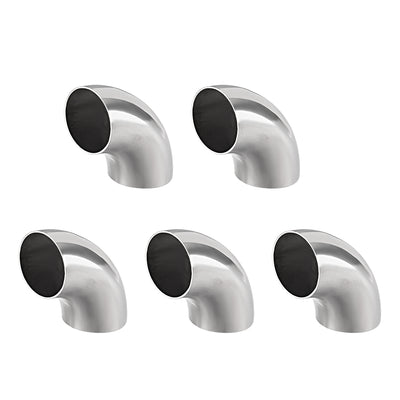 Harfington Uxcell Stainless Steel 304 Pipe Fitting Long Radius 90 Degree Elbow Butt-Weld 1-1/2-inch OD 1mm Thick Pipe Size 5pcs