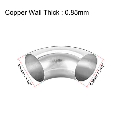 Harfington Uxcell Stainless Steel 304 Pipe Fitting Long Radius 90 Degree Elbow Butt-Weld 1-1/2-inch OD 0.85mm Thick Pipe Size