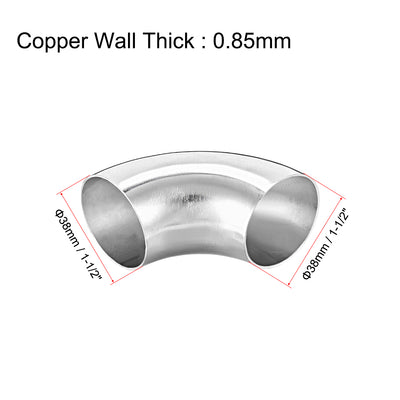 Harfington Uxcell Stainless Steel 304 Pipe Fitting Long Radius 90 Degree Elbow Butt-Weld 1-1/2-inch OD, 0.85mm Thick Pipe Size 4pcs