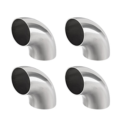 Harfington Uxcell Stainless Steel 304 Pipe Fitting Long Radius 90 Degree Elbow Butt-Weld 1-1/2-inch OD, 0.85mm Thick Pipe Size 4pcs