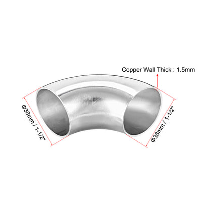 Harfington Uxcell Rohrverschraubung aus Edelstahl 304 mit langem Radius, 90 Grad Winkel, Stumpfschweißung, Zoll Außendurchm. (mm), T-Rohrgröße 38mm-4St