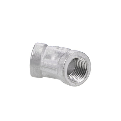 Harfington Uxcell 304 Cast Stainless Steel Pipe Fitting - 45 Degree Elbow G1/4 Female 32mm Length