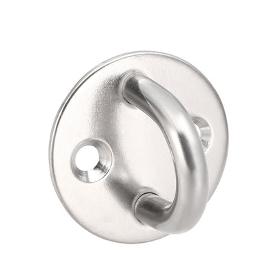 Harfington Uxcell Stainless Steel Ceiling Hook Pad Eye Plate Hardware 50mmX34mm Staple Hooks Loop Wall Mount