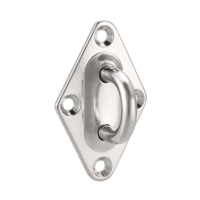 Harfington Uxcell Stainless Steel Ceiling Hook Pad Eye Plate Hardware 65mmX40mmX26mm Staple Hooks Loop Wall Mount