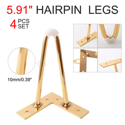 Harfington Uxcell 4pcs Heavy Hairpin Coffee Table Leg Iron Mid Century Style Furniture Leg