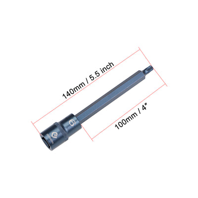 Harfington Uxcell Drive M Bit Sockel S2 Stahl extra lang 1/2 Inch 140mm Länge bläuen