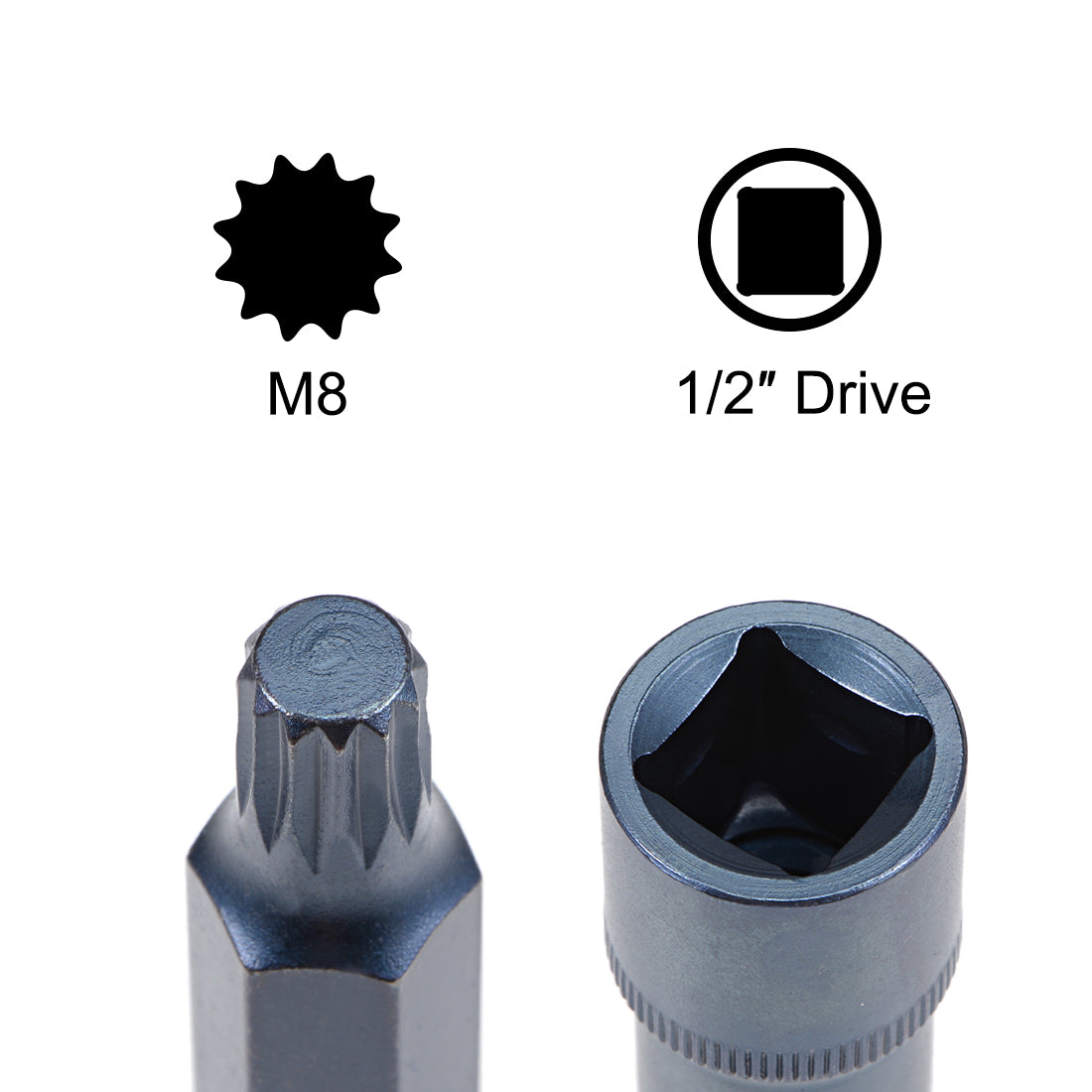 uxcell Uxcell Drive x Triple Square Spline Bit Socket, S2 Steel Bits, CR-V Socket (for Hand Use Only)