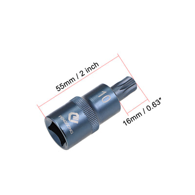 Harfington Uxcell 1/2-Inch Drive x M10 Triple Square Spline Bit Socket, Metric 2" Length