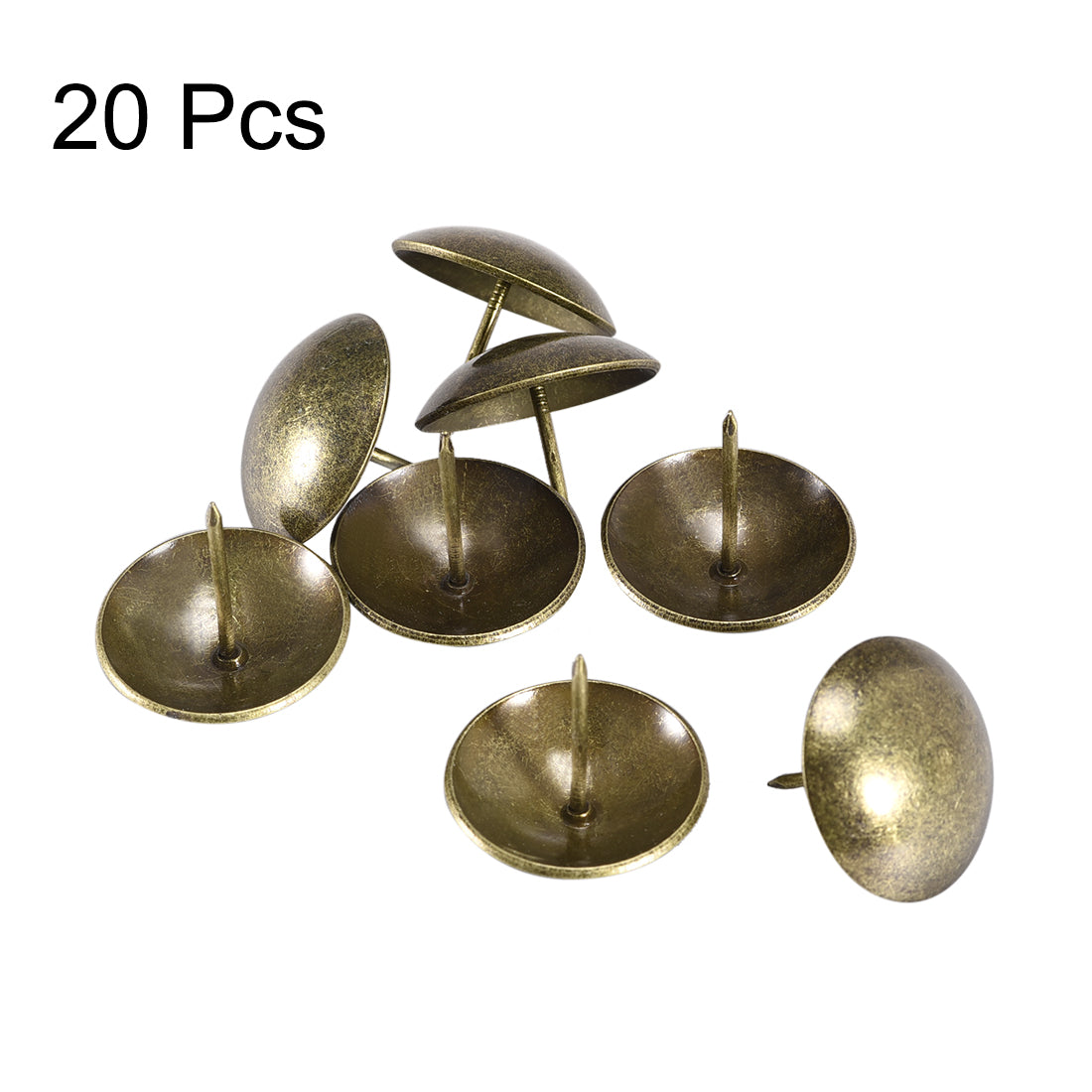 uxcell Uxcell Upholstery Nails Tacks 30mm Dia 28mm Height Antique Round Thumb Push Pins Bronze Tone 20 Pcs