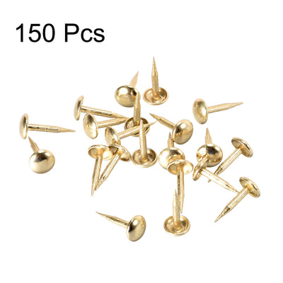 Harfington Uxcell Upholstery Nails Tacks 6mm Dia 11mm Height Round Thumb Push Pins Gold Tone 150 Pcs