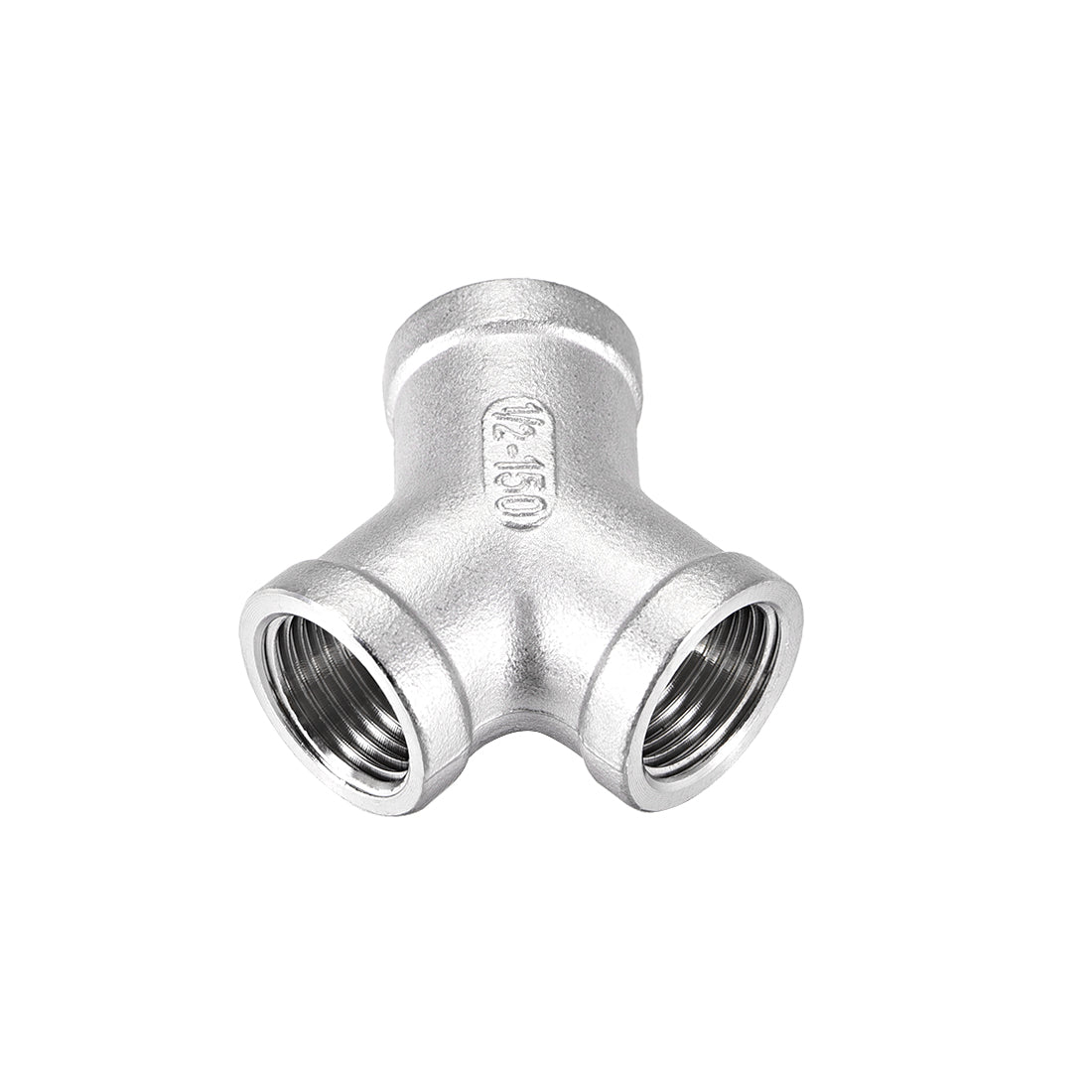 uxcell Uxcell Stainless Steel 304 Cast Pipe Fitting 1/2 BSPT Female Class 150 Y  Shaped Connector Coupler