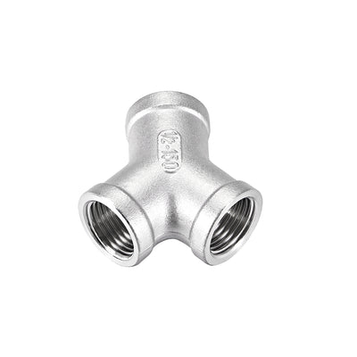 Harfington Uxcell Stainless Steel 304 Cast Pipe Fitting 1/2 BSPT Female Class 150 Y  Shaped Connector Coupler