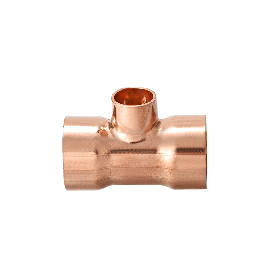 uxcell Uxcell 7/8-inch x 1/2-inch x 7/8-inch Copper Reducing Tee Copper Pressure Pipe Fitting Conector  for Plumbing Supply and Refrigeration 2pcs