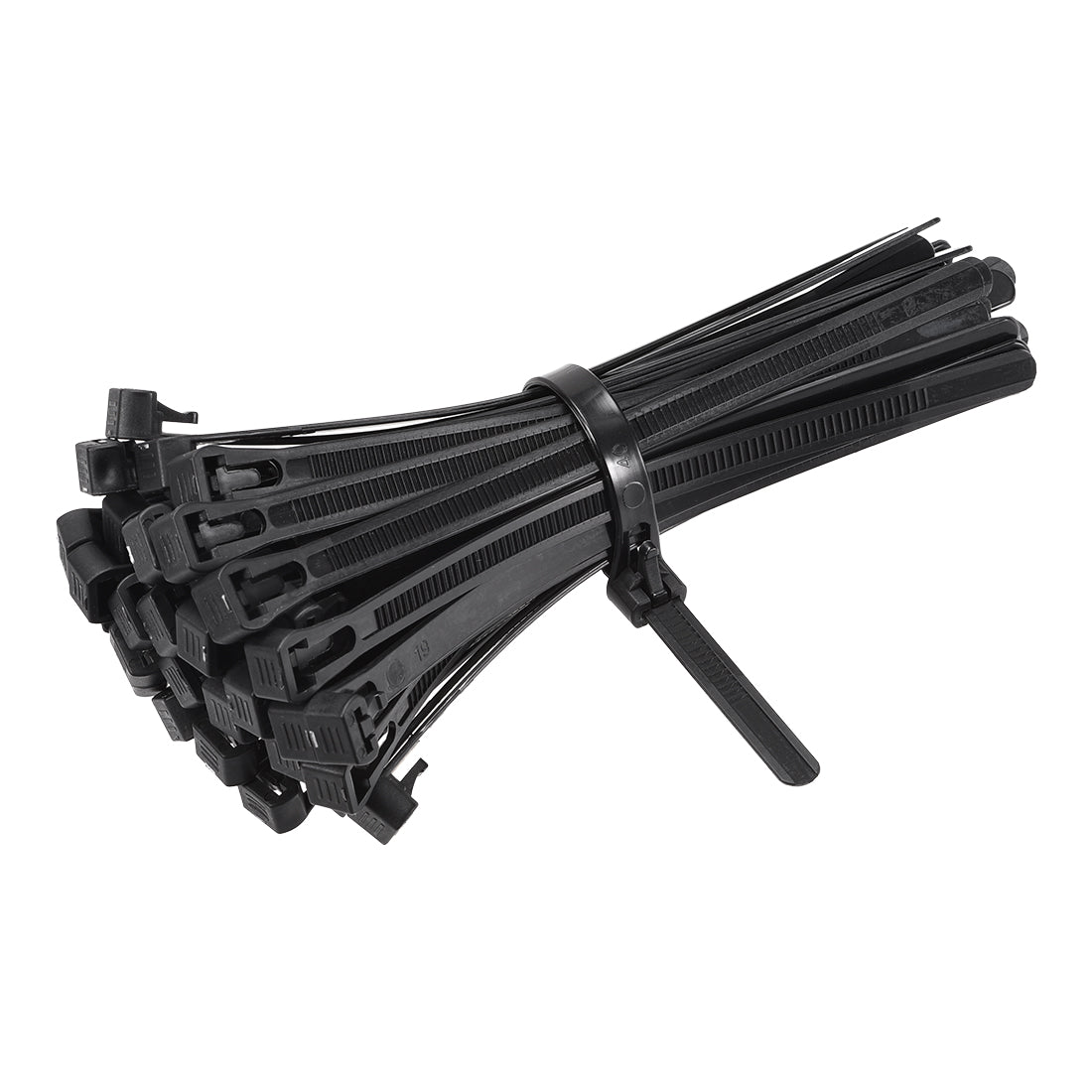 uxcell Uxcell Reusable Cable Ties 150mmx7.2mm Adjustable Nylon Zip Ties Wraps Black 50pcs