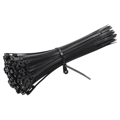 Harfington Uxcell Cable Zip Ties 200mmx3.6mm Self-Locking Nylon Tie Wraps Black 200pcs